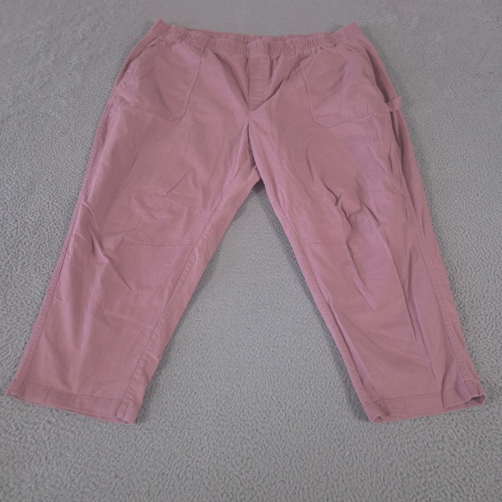 Old Navy Pants Womens 3X Pink Pulla High Waisted Straight Leg Cotton Carpenter